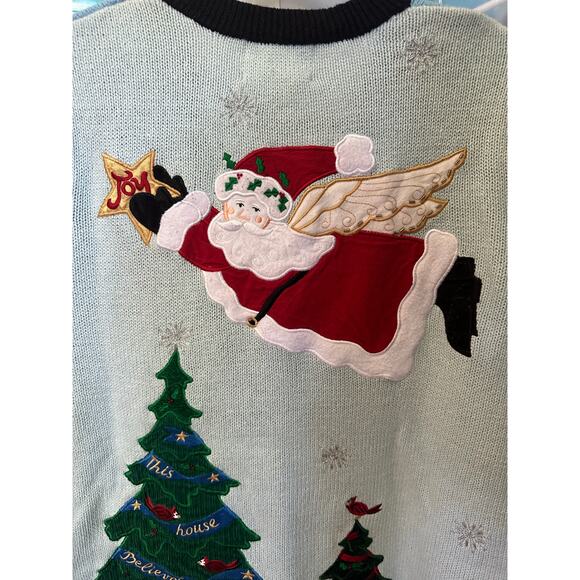 Vintage Christmas Cardigan The Quacker Factory Sweater Grandmacore Santa Small - Picture 6 of 9